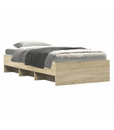 vidaXL Bed Frame | Sonoma Oak | Engineered wood | Single | Modern | Bed Frame — Size: 90 x 200 cm
