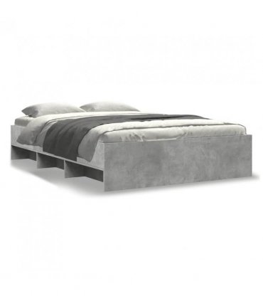 vidaXL Bed Frame | Concrete grey | Engineered wood frame, plywood slats | Double — Size: 140 x 200 cm