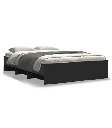 vidaXL Bed Frame | Black | Engineered Wood | 140x190 cm | Bed Frame — Size: 140 x 190 cm