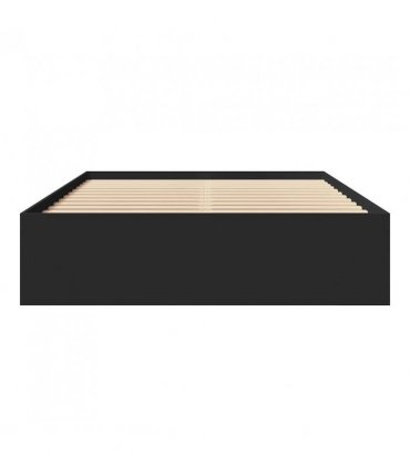 vidaXL Bed Frame | Black | Engineered Wood | 140x190 cm | Bed Frame — Size: 140 x 190 cm