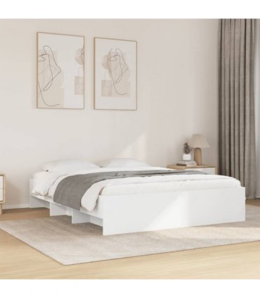 vidaXL Bed Frame | White | Engineered wood | King | Bed Frame | Rectangular — Size: 150 x 200 cm — V0672120191
