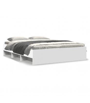 vidaXL Bed Frame | White | Engineered wood | King | Bed Frame | Rectangular — Size: 150 x 200 cm — V0672120191