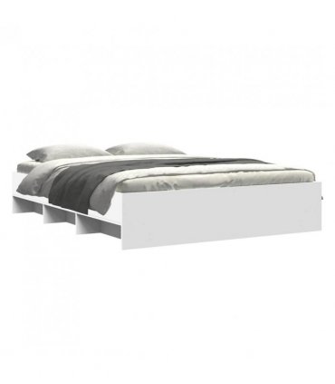 vidaXL Bed Frame | White | Engineered wood | King | Bed Frame | Rectangular — Size: 150 x 200 cm — V0672120191