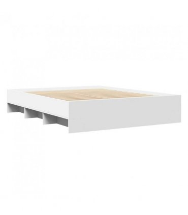 vidaXL Bed Frame | White | Engineered wood | King | Bed Frame | Rectangular — Size: 150 x 200 cm — V0672120191