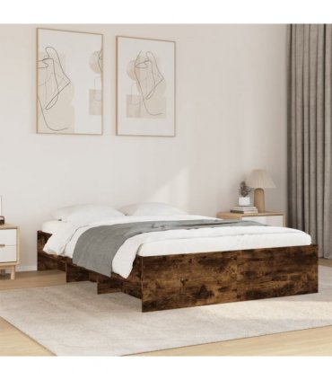 vidaXL Bed Frame | Smoked Oak | Engineered wood | 140 x 200 cm | Bed Frame