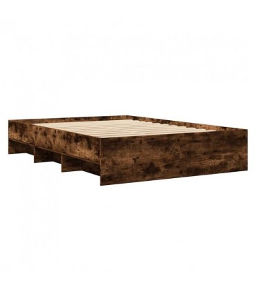 vidaXL Bed Frame | Smoked Oak | Engineered wood | 140 x 200 cm | Bed Frame