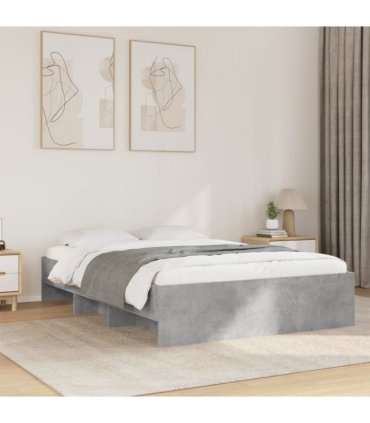 vidaXL Bed Frame | Concrete grey | Engineered wood | Double | Bed Frame — Size: 140 x 190 cm — V0672120199