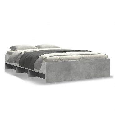 vidaXL Bed Frame | Concrete grey | Engineered wood | Double | Bed Frame — Size: 140 x 190 cm — V0672120199