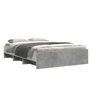 vidaXL Bed Frame | Concrete grey | Engineered wood | Double | Bed Frame — Size: 140 x 190 cm — V0672120199
