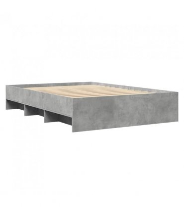 vidaXL Bed Frame | Concrete grey | Engineered wood | Double | Bed Frame — Size: 140 x 190 cm — V0672120199