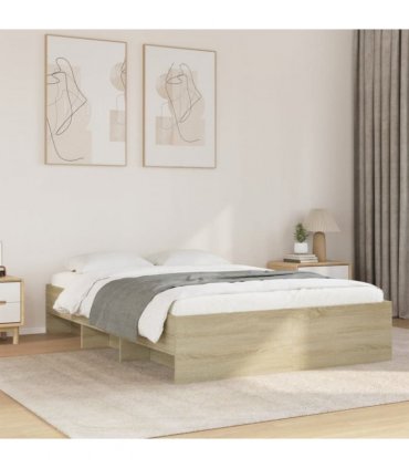 vidaXL Bed Frame | Sonoma Oak | Engineered Wood, Plywood | 120x200 cm | Storage — Size: 120 x 200 cm