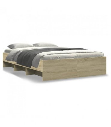 vidaXL Bed Frame | Sonoma Oak | Engineered Wood, Plywood | 120x200 cm | Storage — Size: 120 x 200 cm