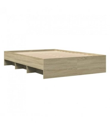 vidaXL Bed Frame | Sonoma Oak | Engineered Wood, Plywood | 120x200 cm | Storage — Size: 120 x 200 cm