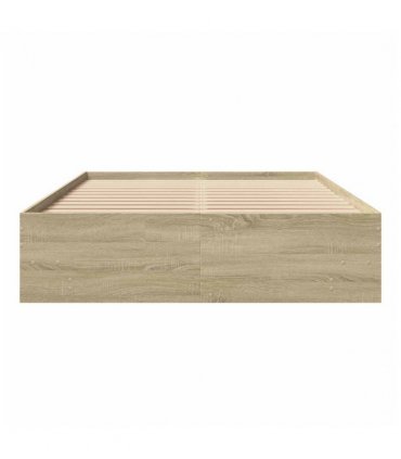 vidaXL Bed Frame | Sonoma Oak | Engineered Wood, Plywood | 120x200 cm | Storage — Size: 120 x 200 cm