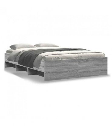 vidaXL Bed Frame | Grey Sonoma | Engineered wood | Small Double | Bed Frame — Size: 120 x 190 cm