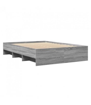vidaXL Bed Frame | Grey Sonoma | Engineered wood | Small Double | Bed Frame — Size: 120 x 190 cm