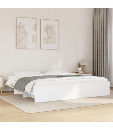 vidaXL Bed Frame | White | Engineered wood, Plywood | Double | Storage — Size: 200 x 200 cm