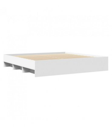 vidaXL Bed Frame | White | Engineered wood, Plywood | Double | Storage — Size: 200 x 200 cm