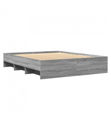vidaXL Bed Frame | Grey Sonoma | Engineered wood, Plywood | Double | Bed Frame — Size: 160 x 200 cm