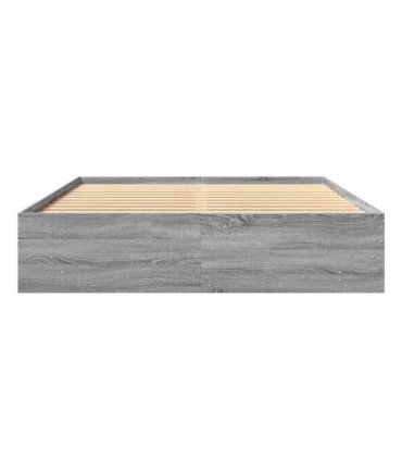 vidaXL Bed Frame | Grey Sonoma | Engineered wood, Plywood | Double | Bed Frame — Size: 160 x 200 cm