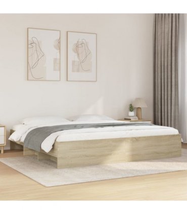 vidaXL Bed Frame | Sonoma oak | Engineered wood | 200x200cm | Bed Frame — Size: 200 x 200 cm