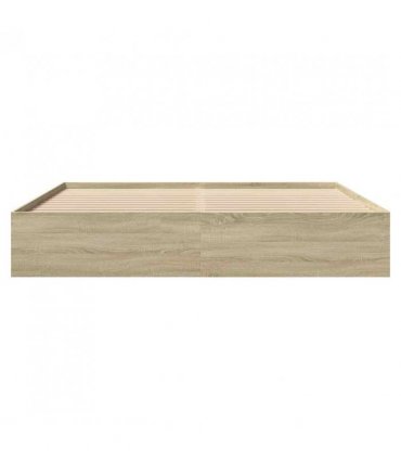 vidaXL Bed Frame | Sonoma oak | Engineered wood | 200x200cm | Bed Frame — Size: 200 x 200 cm