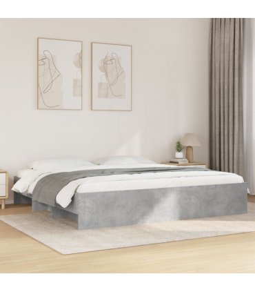 vidaXL Bed Frame | Concrete Grey | Engineered wood | King | Storage | Bed Frame — Size: 180 x 200 cm