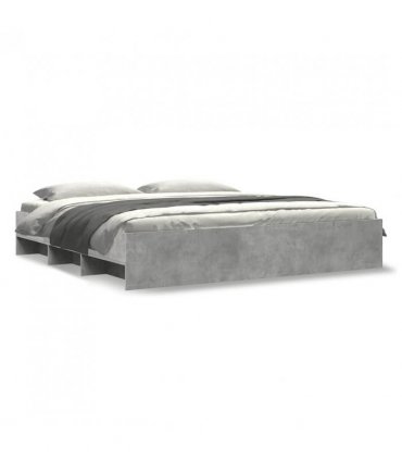 vidaXL Bed Frame | Concrete Grey | Engineered wood | King | Storage | Bed Frame — Size: 180 x 200 cm