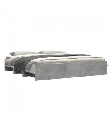 vidaXL Bed Frame | Concrete Grey | Engineered wood | King | Storage | Bed Frame — Size: 180 x 200 cm