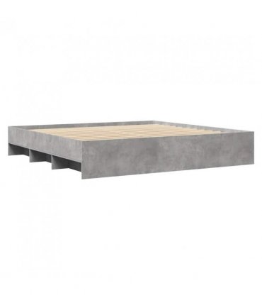 vidaXL Bed Frame | Concrete Grey | Engineered wood | King | Storage | Bed Frame — Size: 180 x 200 cm