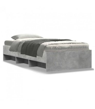 vidaXL Bed Frame | Concrete Grey | Engineered wood | Single | Bed Frame — Size: 90 x 200 cm