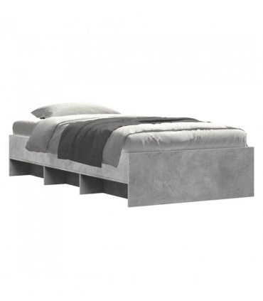 vidaXL Bed Frame | Concrete Grey | Engineered wood | Single | Bed Frame — Size: 90 x 200 cm