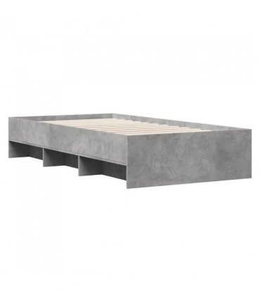 vidaXL Bed Frame | Concrete Grey | Engineered wood | Single | Bed Frame — Size: 90 x 200 cm