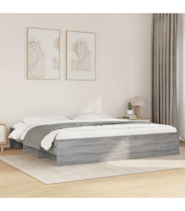 vidaXL Bed Frame | Grey Sonoma | Engineered wood, Plywood | Super King — Size: 180 x 200 cm — V0672120228