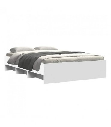 vidaXL Bed Frame | White | Engineered wood | Double | Bed Frame | Rectangular — Size: 135 x 190 cm