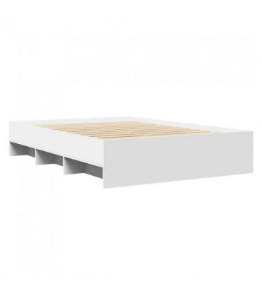 vidaXL Bed Frame | White | Engineered wood | Double | Bed Frame | Rectangular — Size: 135 x 190 cm