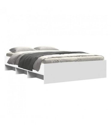 vidaXL Bed Frame | White | Engineered wood, Plywood | Double | Bed Frame — Size: 120 x 190 cm