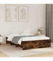 vidaXL Bed Frame | Smoked Oak | Engineered Wood | Small Double | Storage — Size: 120 x 190 cm