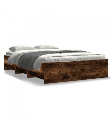 vidaXL Bed Frame | Smoked Oak | Engineered Wood | Small Double | Storage — Size: 120 x 190 cm