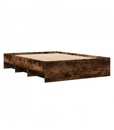 vidaXL Bed Frame | Smoked Oak | Engineered Wood | Small Double | Storage — Size: 120 x 190 cm