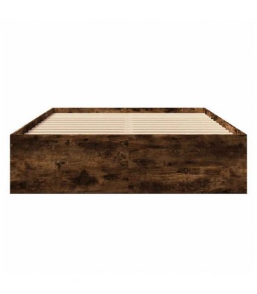 vidaXL Bed Frame | Smoked Oak | Engineered Wood | Small Double | Storage — Size: 120 x 190 cm