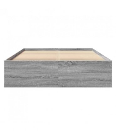 vidaXL Bed Frame | Grey Sonoma | Engineered wood with plywood slats | Double — Size: 120 x 200 cm