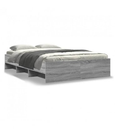 vidaXL Bed Frame | Grey Sonoma | Engineered wood | Double | Bed Frame — Size: 140 x 190 cm