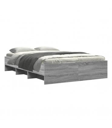 vidaXL Bed Frame | Grey Sonoma | Engineered wood | Double | Bed Frame — Size: 140 x 190 cm