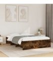 vidaXL Bed Frame | Storage | Rectangular | Modern — Colour: smoked oak, Size: 140 x 190 cm
