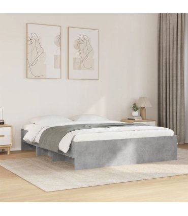 vidaXL Bed Frame | Concrete grey | Engineered wood, Plywood | Double | Bed Frame — Size: 160 x 200 cm