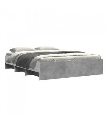 vidaXL Bed Frame | Concrete grey | Engineered wood, Plywood | Double | Bed Frame — Size: 160 x 200 cm