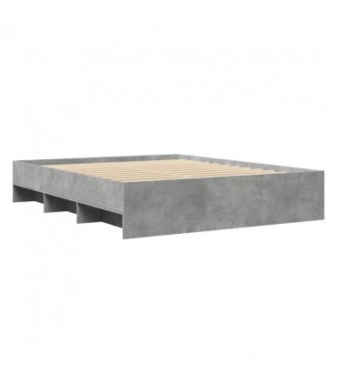 vidaXL Bed Frame | Concrete grey | Engineered wood, Plywood | Double | Bed Frame — Size: 160 x 200 cm