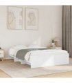 vidaXL Bed Frame | White | Engineered wood | 140x190 cm | Bed Frame — Size: 140 x 190 cm