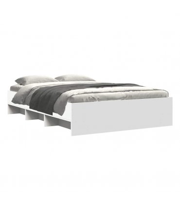 vidaXL Bed Frame | White | Engineered wood | 140x190 cm | Bed Frame — Size: 140 x 190 cm